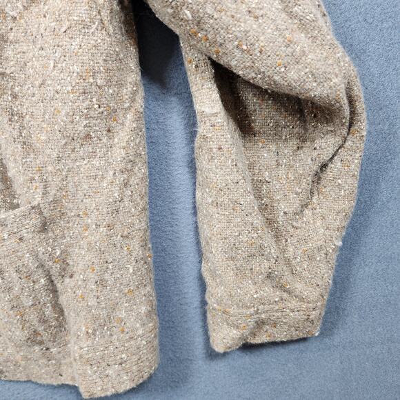 Eileen Fisher Womens Cardigan Sweater XL Tan Wool Angora Silk Granola Collar - Picture 10 of 16